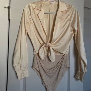 Revolve- Superdown peach cream one piece bodysuit